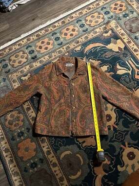 Vintage Gotcha Covered Paisley Tapestry Corduroy Trucker Jacket Size Large